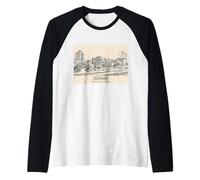Durham Caroline du Nord Vintage Skyline Dessin Manche Raglan