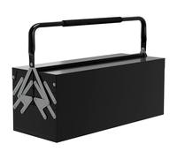 DURHAND Boite à outils métallique - coffret à outils - caisse à outils 3 niveaux 5 plateaux rétractables - tôle acier noir
