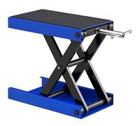 DURHAND Cric élévateur à ciseaux de moto de 500 kg, support réglable en hauteur avec large pont antidérapant, support de levage de réparation de moto en acier robuste pour la maison, le garage, bleu