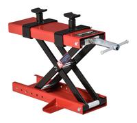 DURHAND Cric Élévateur à Ciseaux, Élévateur Moto, Cric Moto Central Ajustable Jusqu'à 500kg en Métal Rouge
