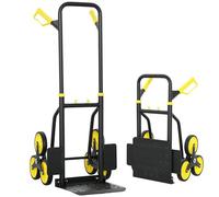 DURHAND Diable d'Escalier Pliable 120 kg 6 Roues Robuste en Acier Jaune