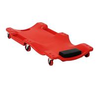 DURHAND PLATEAU ROULANT D'ATELIER PLATEAU DE MONTAGE DE VOITURE PLATEAU ROULANT DE MONTAGE AVEC 6 ROUES MOBILES, appuie-tête rembourré, capacité de charge 120 kg, rouge