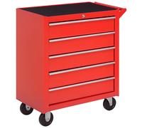 DURHAND Servante d'atelier en acier, chariot à outils sur roulettes, 5 tiroirs, résistante aux rayures, caisse à outils pour ate