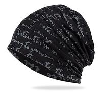 DURINM Hommes Bonnets Slouchy Knit Beanie Homme Bonnet Slouch Beanie Hollow Thin Été Cap Skullcap Calotte Artistique Chapeaux (Le Noir)