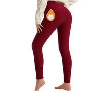 DURINM Legging Polaire Femme Hiver Chaud et Doux avec Toison Extensible Collant Polaire Taille Haute Épais en Laine de Leggings pour Femme Automne Hiver Exercice de la Vie Quotidienne