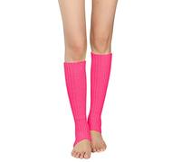 Durio Jambières d'hiver extra chaudes pour femme - Tricot au crochet - Épaissir - Tricot - Jambières pour femme, Rose, taille unique