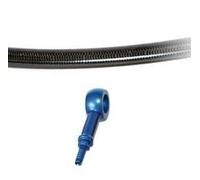 Durite aviation de frein arrière pour Honda CB 600 F Hornet 1998, 1999, 2000, 2001, 2002, 2003, 2004 - Gaine style carbone - Raccord couleur Bleu