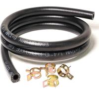 Durite de Carburant renforcée SAE J30R9 (FKM) Ø6mm + Colliers de serrage Compatible: Ethanol, Essence, Gazole, Huile. Pression 100 PSI. Voiture, Moto, JetSki, Tondeuse (SAE J30R9 6x12mm, 1, mètre)