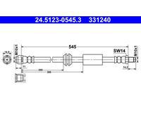 Durite De Frein ATE 24.5123-0545.3 Pour MERCEDES-BENZ