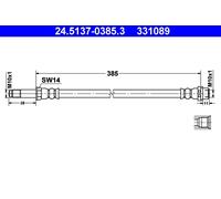 Durite De Frein ATE 24.5137-0385.3 Pour MERCEDES-BENZ, VW