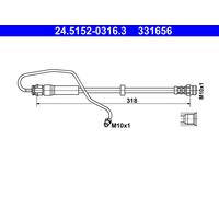 Durite De Frein ATE 24.5152-0316.3 Pour AUDI