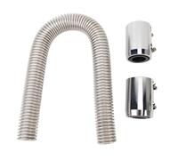 Durite de Radiateur 24 Pouces, Tuyau de Refroidissement en Acier Inoxydable, Kit Flexible pour Col de Radiateur 1-1 / 4in à 1-5 / 8in - Haute Résistance, Installation Facile, (Argent)