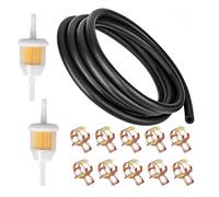 Durite Essence Ø 6mm, 2m Conduite de Carburant, avec 10 Colliers de Serrage, 2 Filtres à Carburant, Pour Les Camions, Les voitures,Les tracteurs ou Les Petits Moteurs