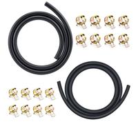Durite Essence 5mm/9mm & 6mm/11mm Tuyau Gazole avec 16 Colliers de Serrage | Tuyau essence diesel résistant pour tondeuse, moteur, générateur. Livré avec 16 colliers de serrage.