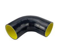 durite essence Tuyau d'admission en Silicone Coude à 90 degrés, 63mm, Turbo, Bleu Et Jaune/noir Et Jaune, adapté pour PQY-SH9025-QY Conduits de pression et durites(Black)
