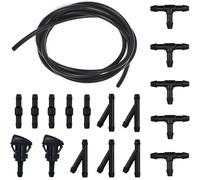 Durite Lave Glace, CTRICALVER Kit de Tuyau Essuie, 5M Tuyau de Liquide -, avec raccord de tuyau 15 Pièces + 2 Pcs Buse