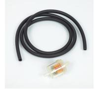 Durite noire filtre à essence rond papier Ø5x8mm x 1m cyclo robinet Ø6 pour mobylette