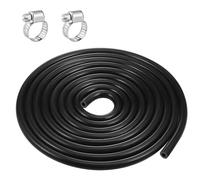 Durite Silicone 3 Mètres, Tuyau Aquarium Haute Performance, Silicone Flexible 120PSI Max Pressure, Caoutchouc Noir avec 2 Colliers de Serrage pour L'air L'eau (ID 5mm, OD 10mm)