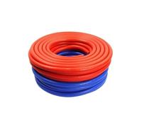 Durite silicone tressée 1 m double couche bleu/rouge tuyau eau | Tuyau caoutchouc résistant température-pression fourni avec colliers(Red,1M_ID6MMXOD12MM)