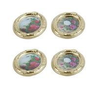 Durlo Lot de 2 décorations murales victoriennes vintage pour maison de poupée à l'échelle 1/12 - Peintures miniatures ovales encadrées
