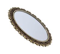 Durlo Miroir miniature vintage pour maison de poupée avec cadre en bronze antique, décoration rose, meuble de chambre compact, accessoire pour décoration de maison de poupée à l'échelle
