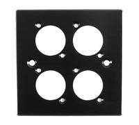 Durlo Plaque murale en aluminium brossé 86 x 86 mm, série D, 4 trous, compatible avec Neutrik HDMI, USB, RJ45, BNC, RCA, XLR