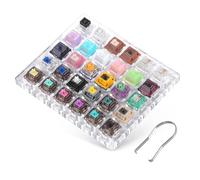 DUROCK Ice King Kit de 30 interrupteurs magnétiques avec extracteur d'interrupteur, kit d'interrupteurs magnétiques silencieux T1 tactile POM Piano Black Lotus Sea Glass HE