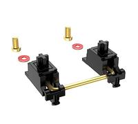 DUROCK V2 Stabilisateur à vis pour montage PCB, noir et doré avec boîtier noir et matériel doré, stabilisateurs de clavier mécaniques avec fils 2U 6.25u 7u (kit 100 % V2 noir doré)