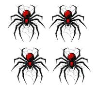 Duroecsain 3D Moto Autocollant, 4 Pièces Halloween Moto Réservoir Stickers 3D Araignée de Voiture Autocollants Décor Decal