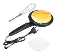 Duroecsain à Crêpes Électrique | 600W Plateau Rond 20cm avec Bol et Fouet à Œufs | 20 cm avec Fouet à Œufs et Bol Poêle Antiadhésive Portable,Régulation Automatique De Température Pour Petit-Déjeuner