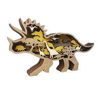 Duroecsain Artisanat avec peinture en bois de dinosaure pour enfants, ornement de décoration de la maison, découpage de dinosaures en bois, ornements de dinosaures artisanaux pour