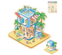 Duroecsain Autocollants de scène miniatures, faites vos propres décalcomanies de maison,Autocollants d'ordinateur portable à effet 3D | Faites vos propres décalcomanies de scène, outil de décoration