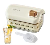 Duroecsain Bac à glaçons avec couvercle et récipient | Double couche Congélateur Bac à glaçons | Outil de cube de refroidissement de qualité alimentaire pour boissons - Whisky, cocktails et vodka