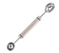 Duroecsain Baller de pastèque, outils de sculpture de fruits,Scooper de coupe de pastèque à deux têtes | Cuillère en acier inoxydable pour boule de dessert de sorbet de melon