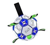 Duroecsain Ballon de football pour chiens - Jouet interactif pour chiens - Ballon de rassemblement | Portable pour petites tailles moyennes, grand plaisir à la plage, parc et tir à la corde