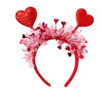 Duroecsain Bandeau en forme de cœur, bandeau de baiser, bandeau en forme de cœur avec paillettes, bandeau de Saint-Valentin, costume de cœur pour festivals, fêtes, mariages, spectacles