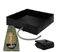 Duroecsain Base de douche pliable, poêle de douche portable, base de boîtier de douche extérieure - Bac de drainage - Fond de marqueur de tente étanche pour camping-car, camping