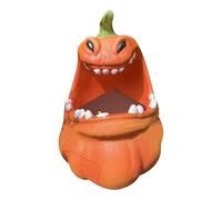 Duroecsain Boîte de rangement en forme de citrouille d'Halloween - Récipient de rangement en résine pour servir une citrouille effrayante - Petite statue de citrouille, souvenirs de