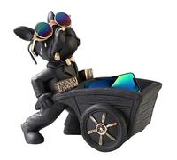 Duroecsain Bol clé pour Table d'entrée, Bol de clé | Résine Dog Figurine Candy Bowl, Mignon Chien tirant Un Design de Tramway Figurines de décoration de la Maison pour Salon