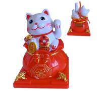 Duroecsain Bras mobile de chat agitant, chat porte-bonheur chinois | Statue de chat de fortune à énergie solaire, chat agitant mignon - Figurines de chat, décoration de maison, chat porte-bonheur pour