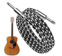 Duroecsain Câble de guitare pour amplificateur, câble d'instrument 3 mètres pour guitare électrique et basse - Câble blindé long avec connecteurs droits pour basse électrique, claviers et équipements