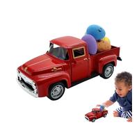 Duroecsain Camion de Pâques, camionnette de Pâques | Jouets de voiture de vacances avec des œufs | Décorations de camion vintage en métal, modèle de voiture de Pâques pour pot de niveau de table de