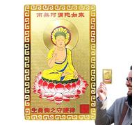 Duroecsain Cartes de mascotte chinoise, cartes chinoises | Cartes de protection de mascotte d'or - Fournitures traditionnelles de bon augure, décorations de fête portables pour la collection