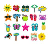 Duroecsain Charm d'été pour sac de plage - 20 décorations en caoutchouc pour sac d'été, modernes en PVC, idées cadeaux pour femmes et filles pour voyage, gym et libre