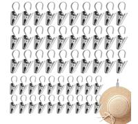 Duroecsain Clips pour crochets drapés, crochets de drainage avec clip - 50x crochets Light String en métal de fête - Décoration de cour de jardin, cintres artisanaux pour la fête de camping