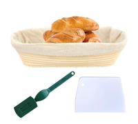 Duroecsain Corbeille à pain ovale pour lever le pain - Ensemble de démarrage de la mère de paniers de fermentation - Revêtement en rotin inclus - Panier ovale pour