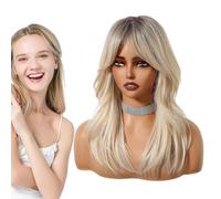 Duroecsain Cosplay Costume Halloween Wigs, Curly Natural Fashion Belle perruque - Perruques de style long naturel - Cheveux synthétiques de cosplay bouclé pour les mariages à usages quotidiens