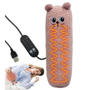 Duroecsain Coussin chauffant en peluche, coussin chauffant multifonction pour chat, coussin chauffant enfichable USB pour animaux avec minuterie