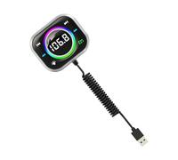 Duroecsain Emetteur FM pour Voiture,Microphone À Réduction De Bruit | Émetteur FM Multifonction avec Éclairage Ambiance pour Voitures Berlines Pickup Voyage Trajet Quotidien