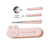 Duroecsain Ensemble De Couverts De Voyage | Ensemble De Couverts En Acier Inoxydable | Kits De Vaisselle Antichoc Pour Déjeuner | Pour Activités De Plein Air Camping Voyage École Pique-Nique Avion